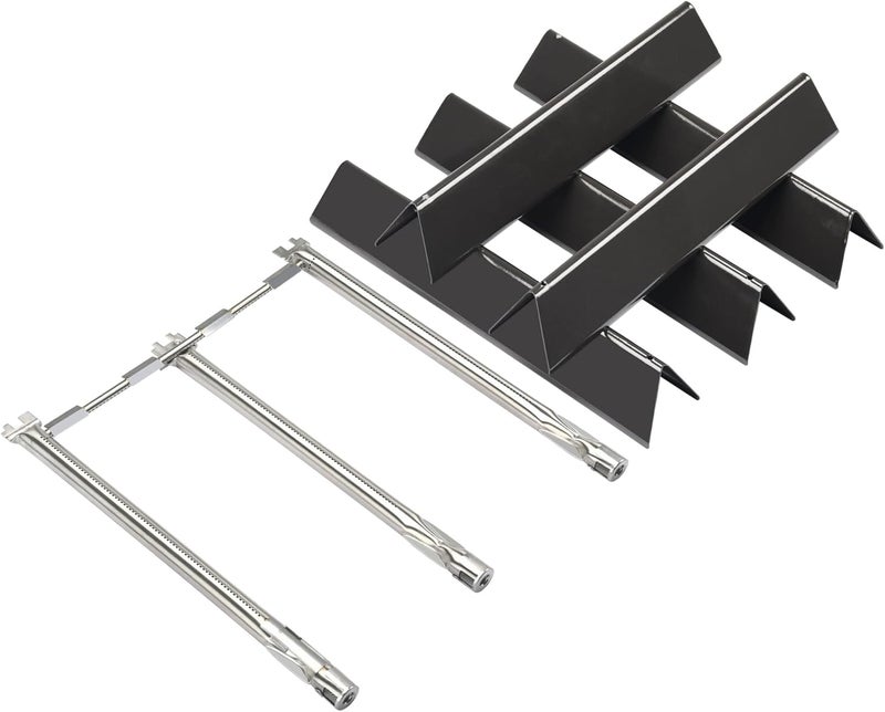 Leship Store Spirit e310 Grill Parts,7636 Flavorizer Bars and 69787 Burner Tube for Weber Spirit and Spirit II 300 Series E310 E320 S310 S320 with Front Control (15.3" Flavor Bars,18" Burner Tube) - Image 1